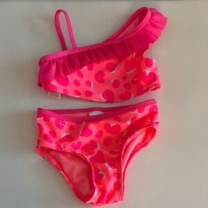 Cat & Jack Pink Ruffled Swim Set 18 months